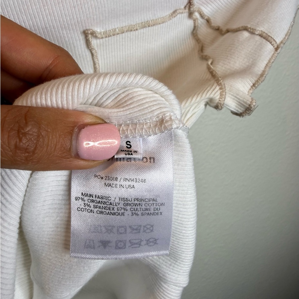 Reformation Cream Short Sleeve Knit Top - Picture 4 of 9